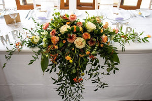 Long and Low Top Table Arrangement
